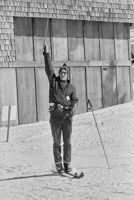 Framed Print : Peter Haskell On Skis