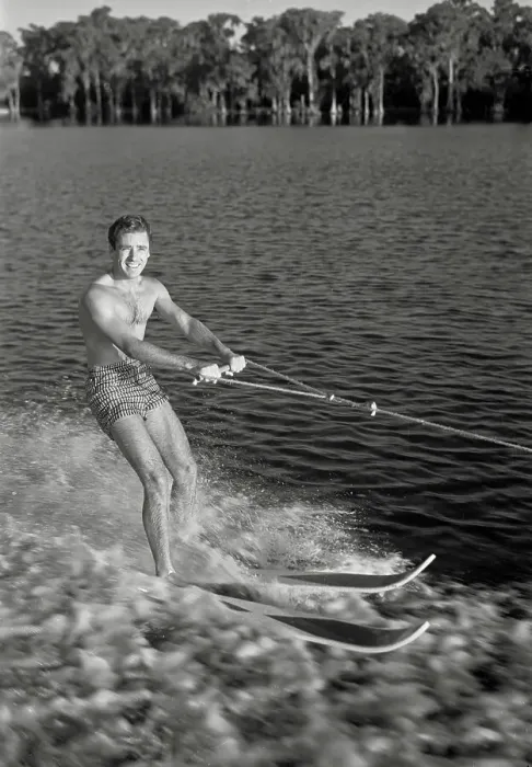 Framed Print : Peter Lawford Water Skiing
