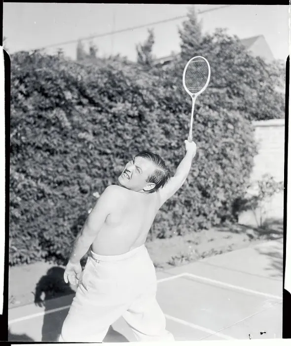 Framed Print : Peter Lorre Playing Badminton Framed Print : Peter Lorre Playing Badminton