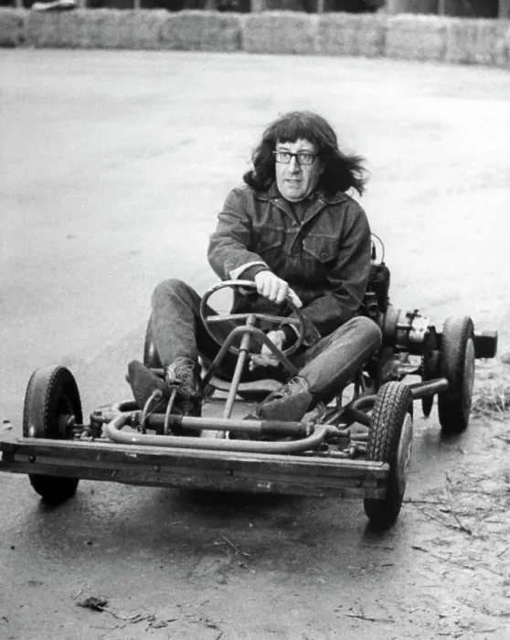 Framed Print : Peter Sellers Driving Go-Kart In Costume Framed Print : Peter Sellers Driving Go-Kart In Costume