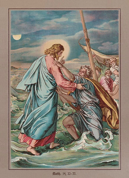 Peter sinking on water, chromolithograph, published ca. 1880