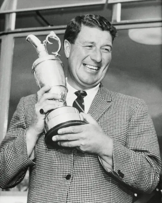 Framed Print : Peter Thomson Holding Trophy