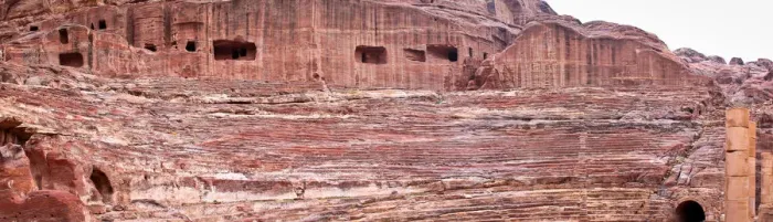 Framed Print : Petra Archaelogical site - Wide angle view of Theatre