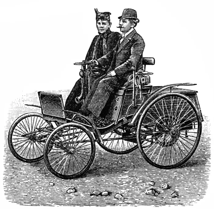 Framed Print : Petroleum motor car