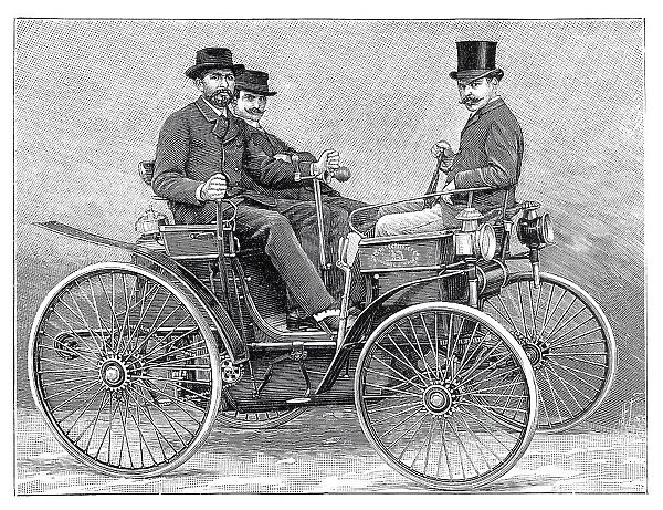 Peugeot vintage oldtimer car with motor Daimler 1892