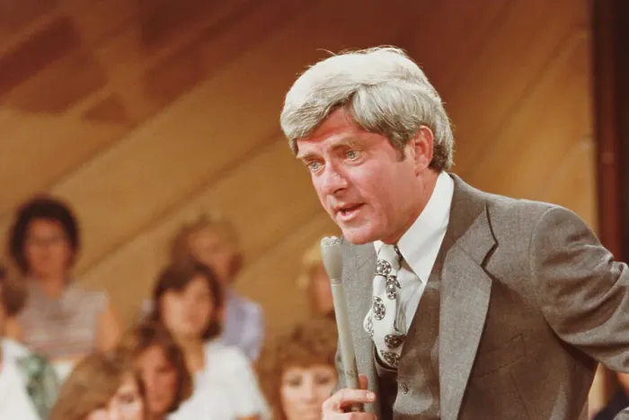Framed Print : Phil Donahue Hosting Talk Show