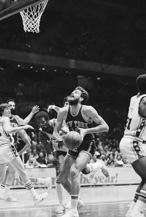 Framed Print : Phil Jackson Being Fouled by Joe Bryant Framed Print : Phil Jackson Being Fouled by Joe Bryant