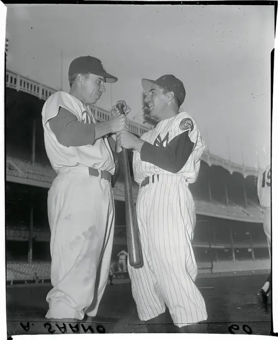 Framed Print : Phil Rizzuto and Peewee Reese Holding Bat Framed Print : Phil Rizzuto and Peewee Reese Holding Bat