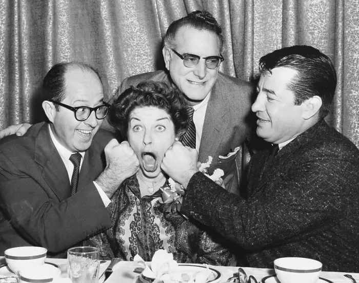 Framed Print : Phil Silvers and Rocky Graziano Punching Martha Raye Framed Print : Phil Silvers and Rocky Graziano Punching Martha Raye