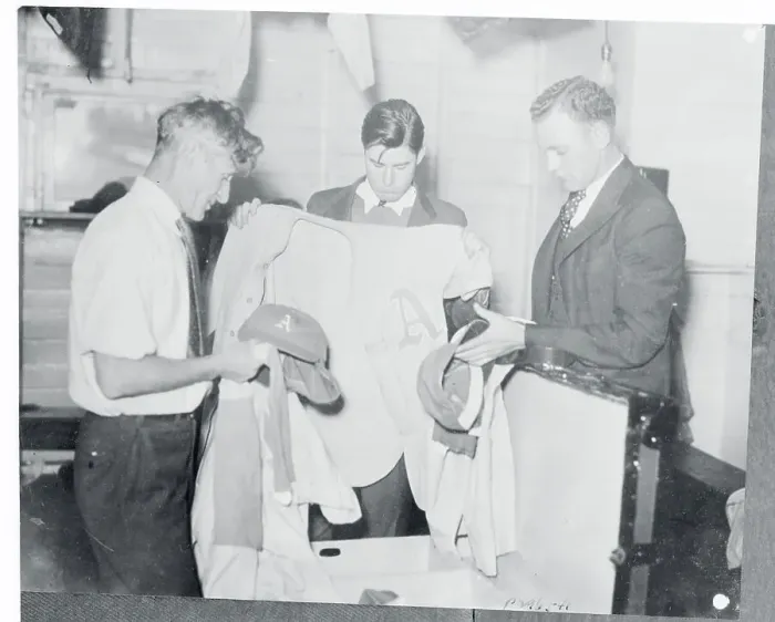 Framed Print : Philadelphia Athletics Receiving Their Uniforms Framed Print : Philadelphia Athletics Receiving Their Uniforms