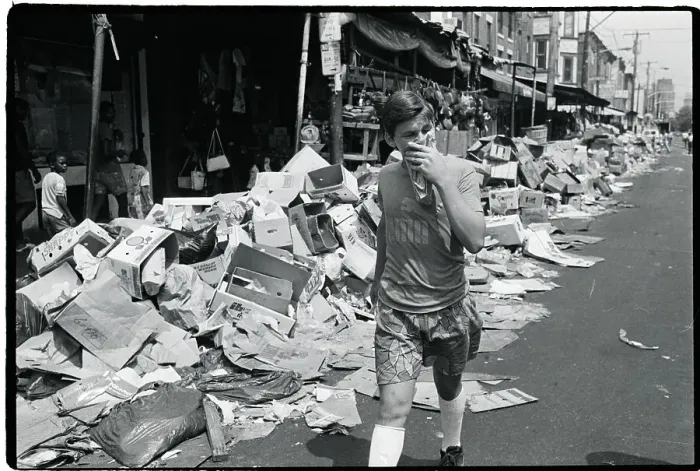 Framed Print : Philadelphia Teen Strolling by Garbage Framed Print : Philadelphia Teen Strolling by Garbage