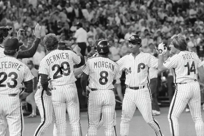Framed Print : Phillies Congratulating Tony Perez Framed Print : Phillies Congratulating Tony Perez