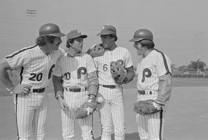 Framed Print : Phillies Infielders, 1979 Framed Print : Phillies Infielders, 1979