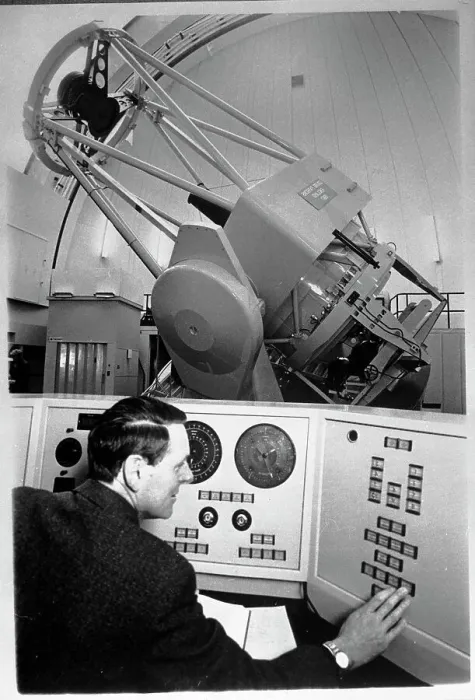 Framed Print : Phillip Cottrell at Control Console of Telescope Framed Print : Phillip Cottrell at Control Console of Telescope