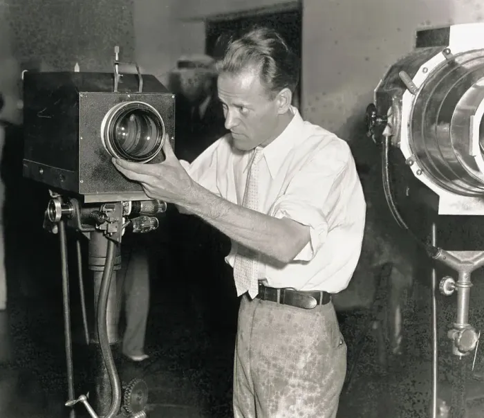 Framed Print : Philo Farnsworth Adjusting Television Camera Framed Print : Philo Farnsworth Adjusting Television Camera