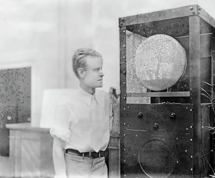 Framed Print : Philo Farnsworth Watching Television Framed Print : Philo Farnsworth Watching Television