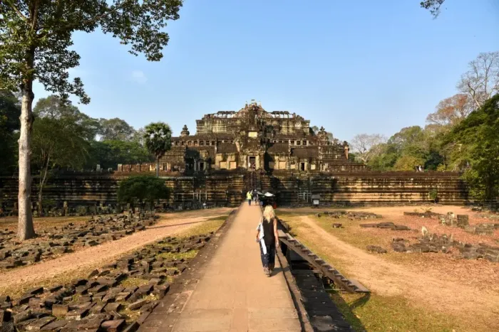 Framed Print : Phimeanakas temple walk at angkor Cambodia Framed Print : Phimeanakas temple walk at angkor Cambodia
