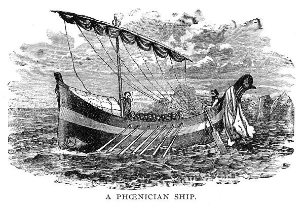 Phoenician ship engraving 1892