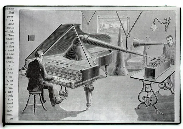 Framed Print : Phonograph Recording Apparatus For Piano Framed Print : Phonograph Recording Apparatus For Piano