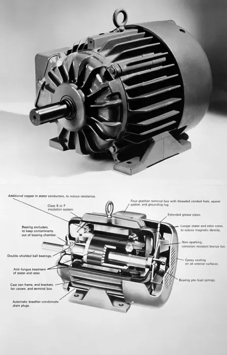 Framed Print : Photo and Diagram of Electric Motor Framed Print : Photo and Diagram of Electric Motor
