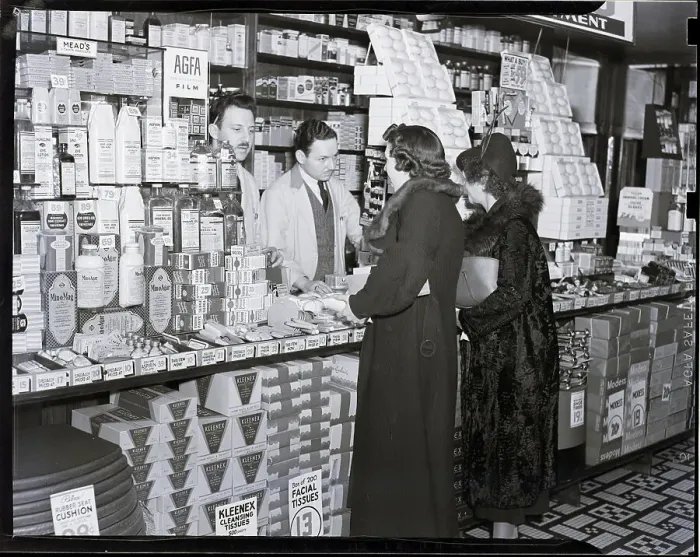 Framed Print : Photo Of Two Ladies In Crowded Drugstore Framed Print : Photo Of Two Ladies In Crowded Drugstore