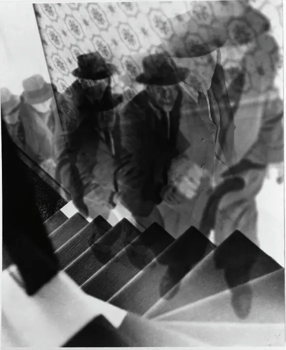 Framed Print : Photo Montage of Man Climbing Stairs Framed Print : Photo Montage of Man Climbing Stairs