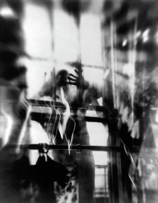 Framed Print : Photo Montage of Man Staring Through Window in the 1950's Framed Print : Photo Montage of Man Staring Through Window in the 1950's