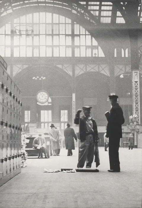 Framed Print : Photo Montage of Original Penn Station in the 1950's Framed Print : Photo Montage of Original Penn Station in the 1950's