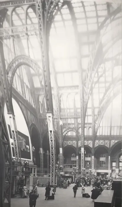 Framed Print : Photo Montage of Original Penn Station in the 1950's Framed Print : Photo Montage of Original Penn Station in the 1950's
