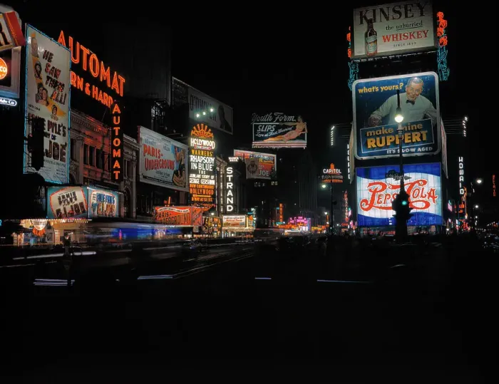 Framed Print : Photo Shows Time Square in New York City at Night Framed Print : Photo Shows Time Square in New York City at Night