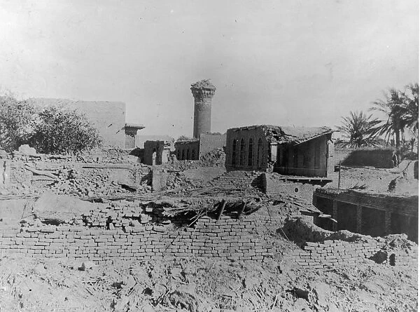 Ruins. A Photograph of the Destruction of Buildings during the Siege of Kut in Baghdad