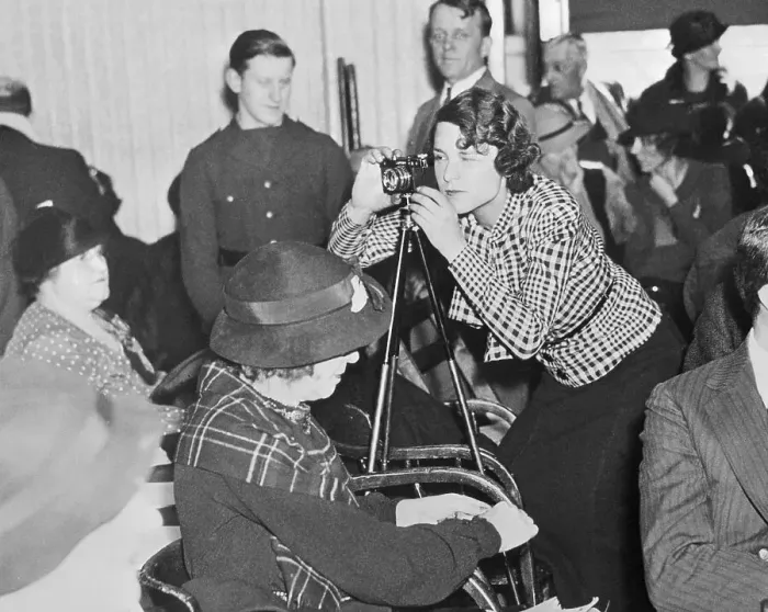 Framed Print : Photographer Margaret Bourke-White Taking Courtroom Photograph Framed Print : Photographer Margaret Bourke-White Taking Courtroom Photograph