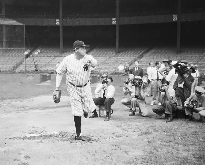 Framed Print : Photographers Taking Pictures of Babe Ruth Framed Print : Photographers Taking Pictures of Babe Ruth