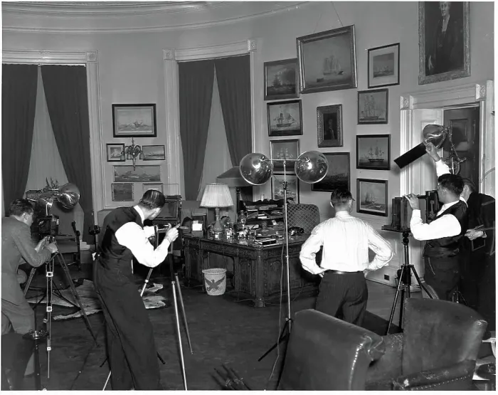 Framed Print : Photojournalists in the Oval Office Framed Print : Photojournalists in the Oval Office