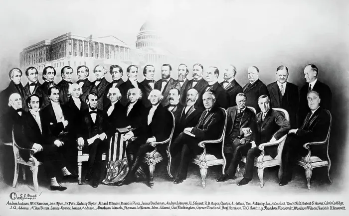 Framed Print : Photomontage of American Presidents Framed Print : Photomontage of American Presidents