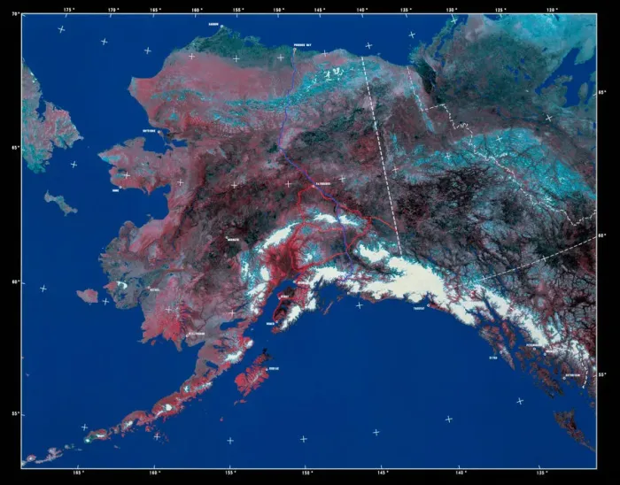 Framed Print : Photomosaic of Alaska Framed Print : Photomosaic of Alaska