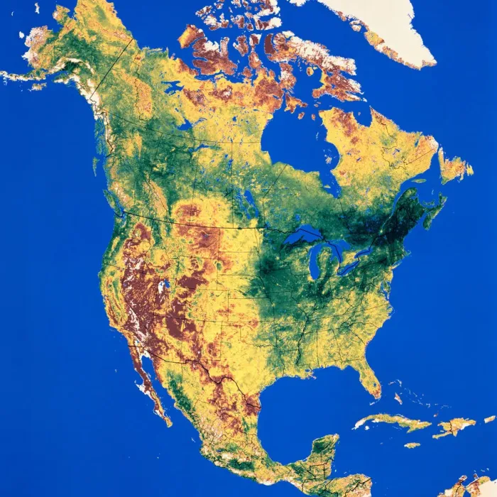 Framed Print : Photomosaic of North America