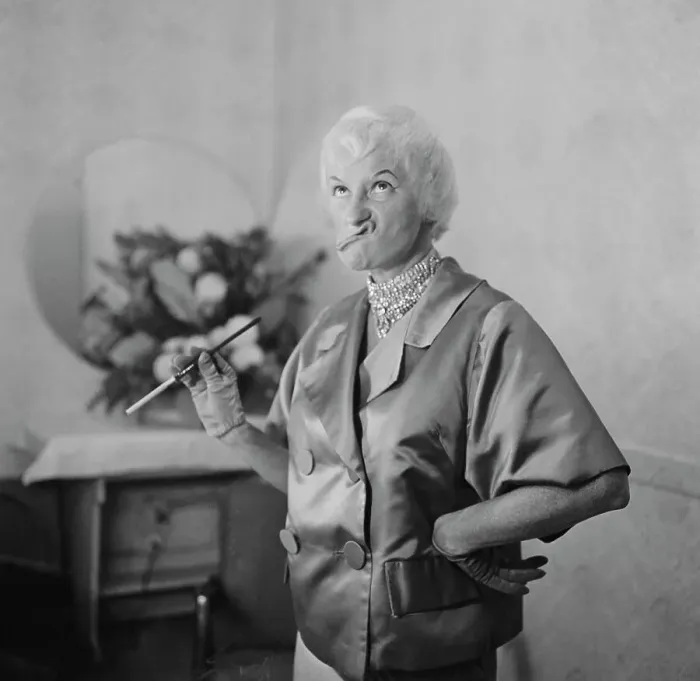 Framed Print : Phyllis Diller with Unusual Facial Expression