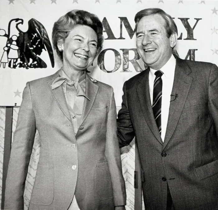 Framed Print : Phyllis Schlafly and Jerry Falwell