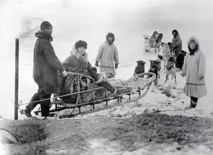 Framed Print : Physician Riding with Dog Sled Team to Treat Small Pox Framed Print : Physician Riding with Dog Sled Team to Treat Small Pox