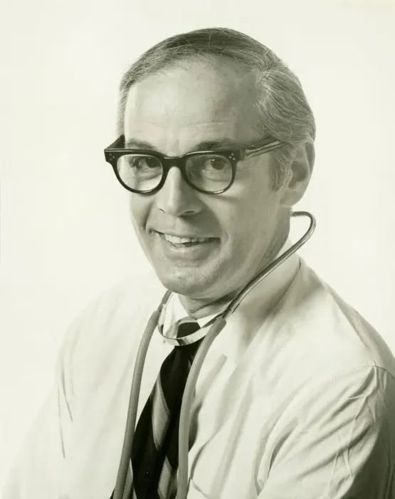 Framed Print : Physician wearing stethoscope, (B&W), (Portrait) Framed Print : Physician wearing stethoscope, (B&W), (Portrait)