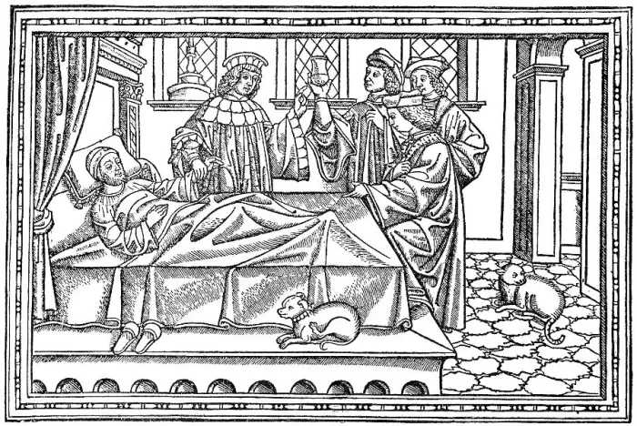 Framed Print : Four Physicians Visiting a Patient