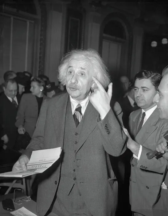 Framed Print : Physicist Albert Einstein Speaking at Hearing Framed Print : Physicist Albert Einstein Speaking at Hearing