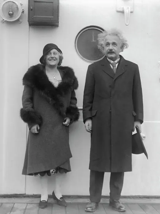Framed Print : Physicist Albert Einstein and Wife on Ship Framed Print : Physicist Albert Einstein and Wife on Ship