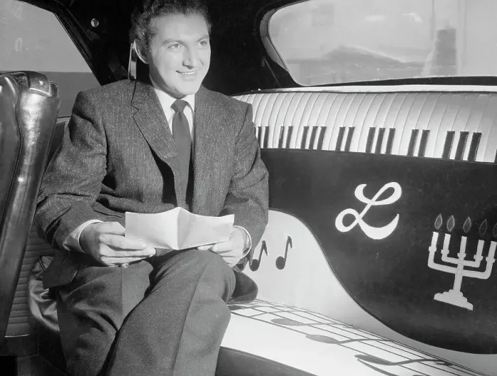 Framed Print : Pianist Liberace Inside His Car Framed Print : Pianist Liberace Inside His Car