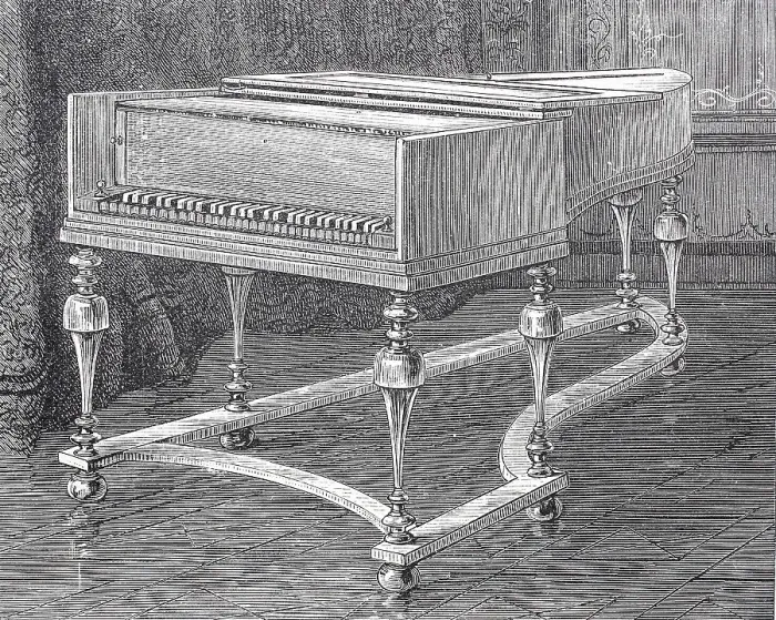 Framed Print : A piano by the Silbermann company, 1890, Germany, Historic, digitally restored reproduction of an original from the 19th century Framed Print : A piano by the Silbermann company, 1890, Germany, Historic, digitally restored reproduction of an original from the 19th century