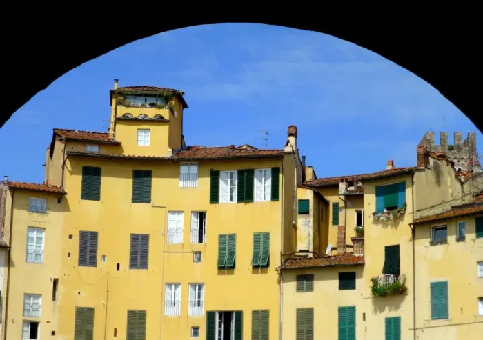 Framed Print : Piazza Anfiteatro, former amphitheatre in Lucca Framed Print : Piazza Anfiteatro, former amphitheatre in Lucca