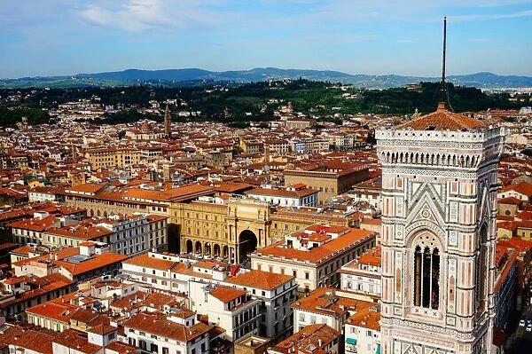 Piazza della Repubblica and Campanile di Giotto, Florence, Italy