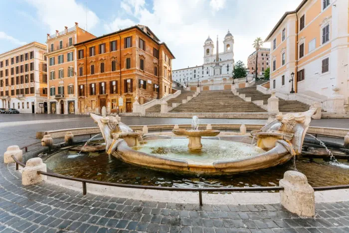 Framed Print : Piazza di Spagna, Rome, Italy. No people at sunrise Framed Print : Piazza di Spagna, Rome, Italy. No people at sunrise