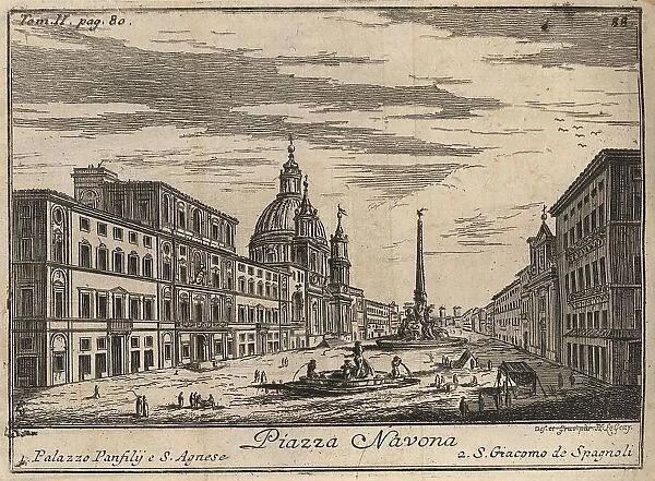 Piazza Navona, 1767, Rome, Italy, digital reproduction of an 18th century original, original date unknown